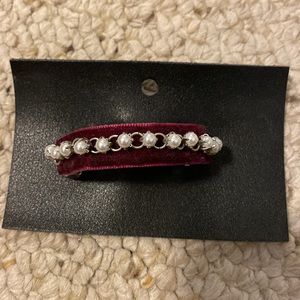 Brand new, Free People velvet and pearl hair barrette/hair clip (NWT)